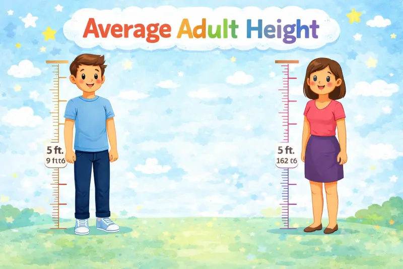 Average adult height chart comparing men and women heights across different countries