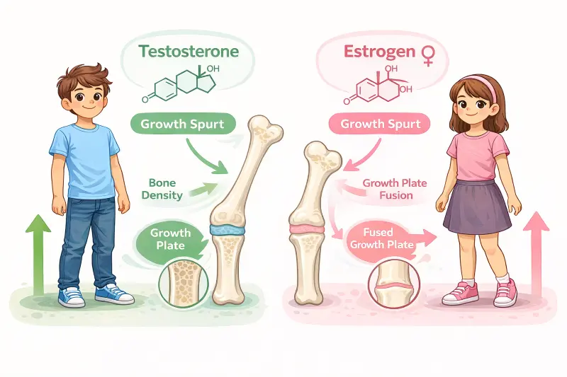Hormones and growth during puberty - how testosterone and estrogen affect height development and growth plate closure